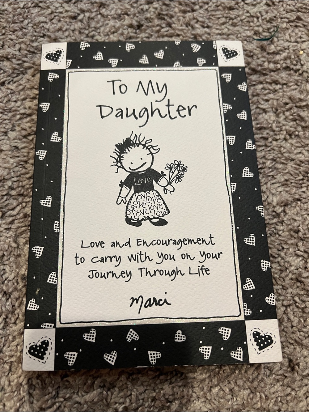 To My Daughter Black & White Inspirational book new